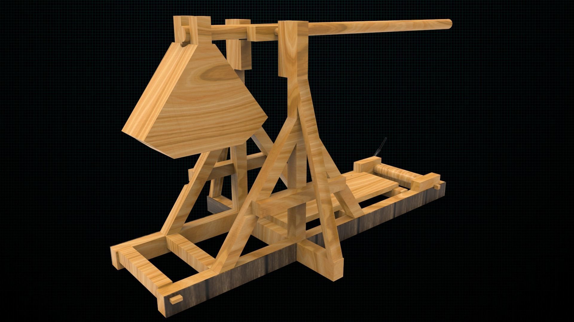 Trebuchet launcher 3D model 3D printable CGTrader
