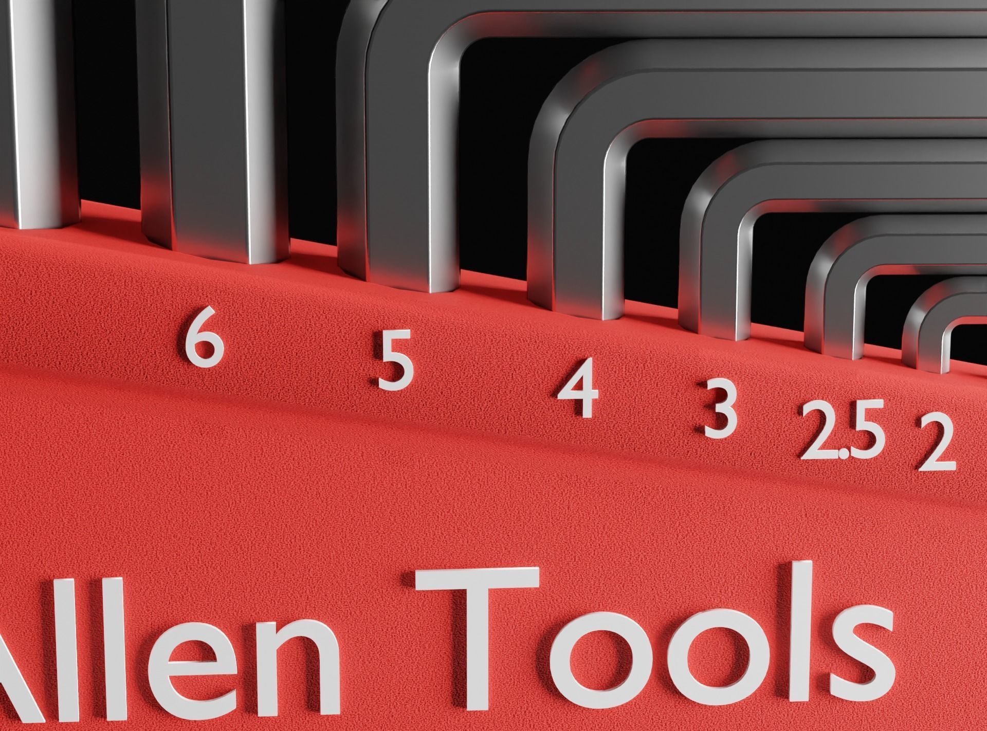 Allen key set Short rounded 3D model CGTrader