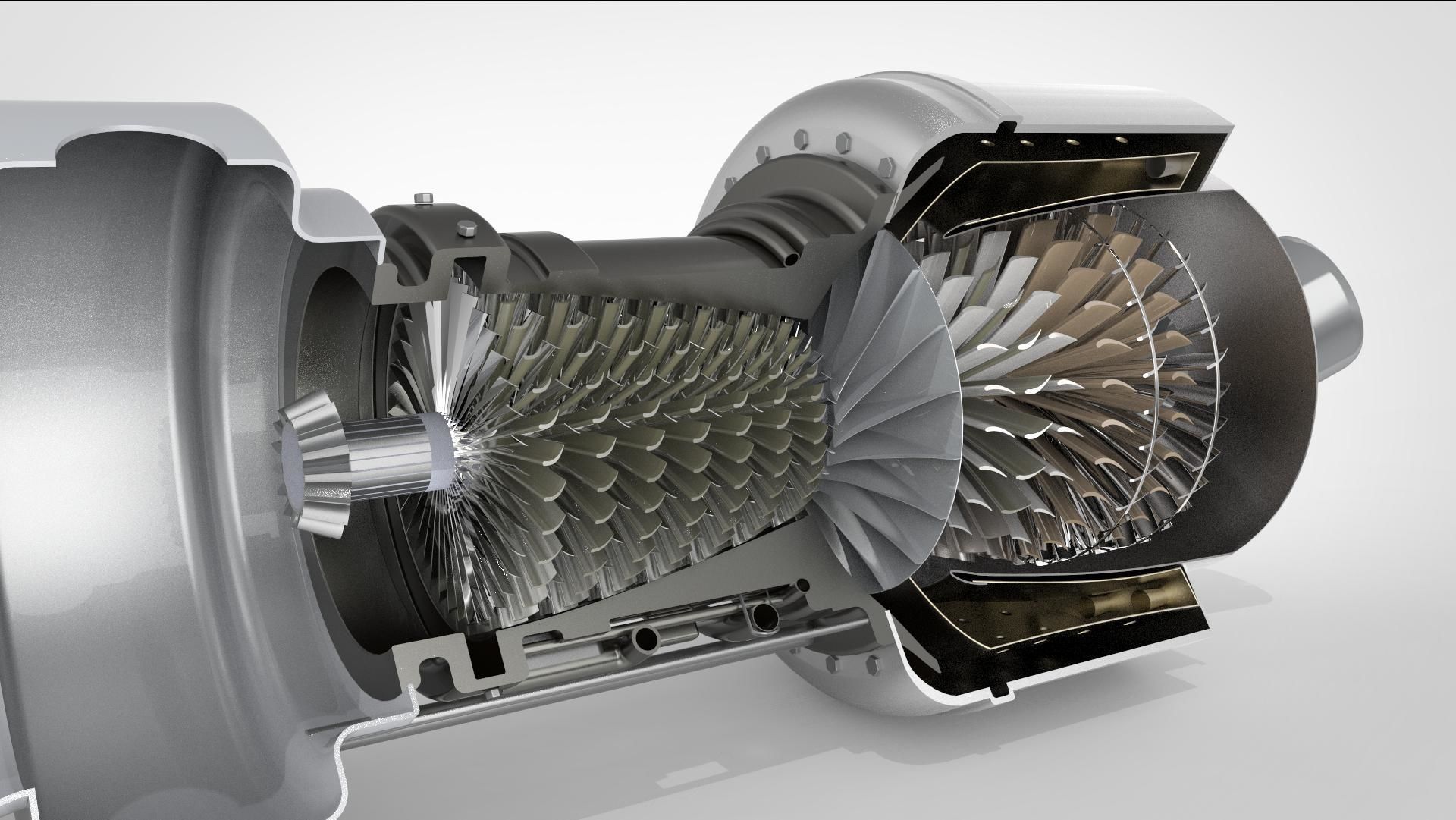 Turbo shaft Helicopter engine 3D model 3D printable | CGTrader