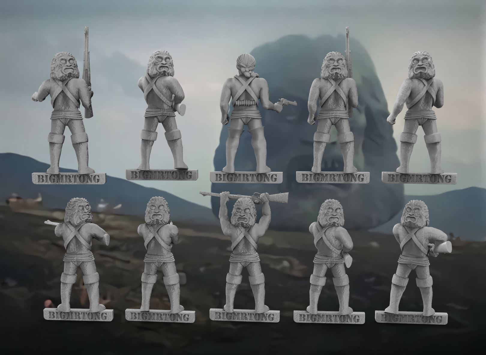 Sean Connery and the Zardoz Brutals in 28mm 3D Print 3D model 3D ...