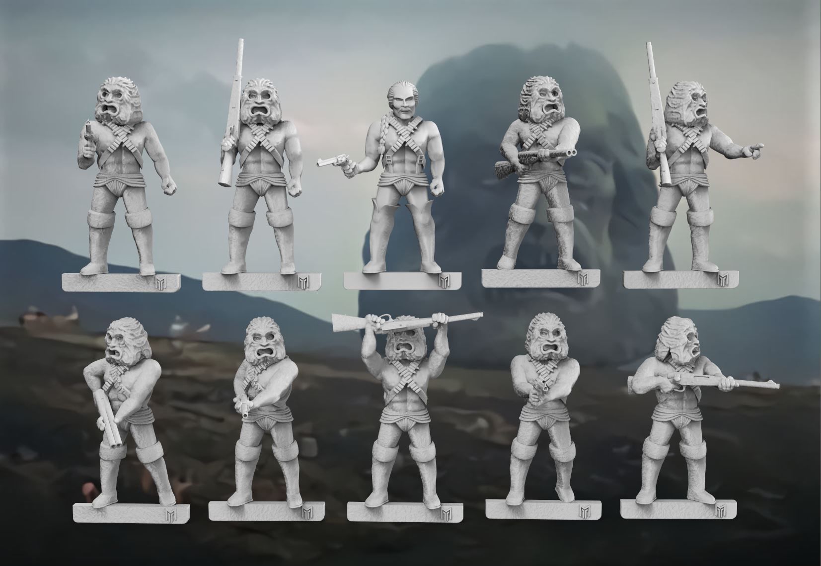 Sean Connery And The Zardoz Brutals In 28mm 3D Print 3D Model 3D sean-connery-and-the-zardoz-brutals-in-28mm-3d-print-3d-model-3d