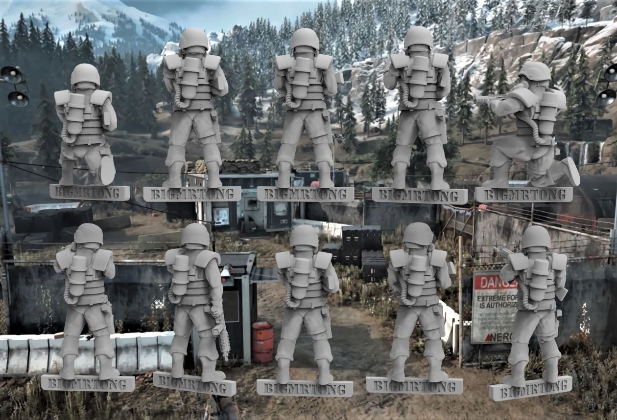Days Gone Nero Soldiers in 28mm Scale to kill Zombies 3D model 3D ...