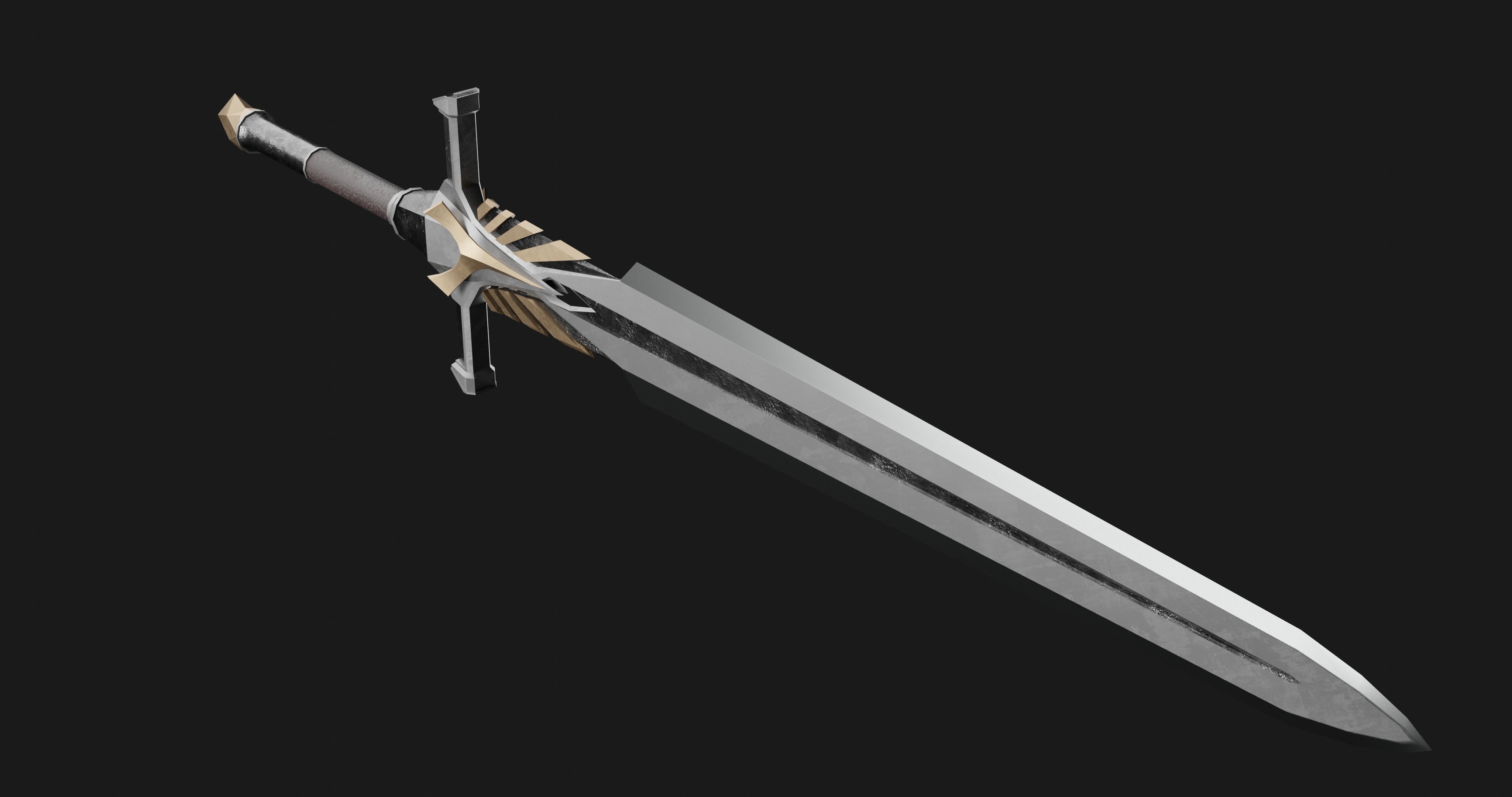 3D model Bastard sword VR / AR / lowpoly CGTrader