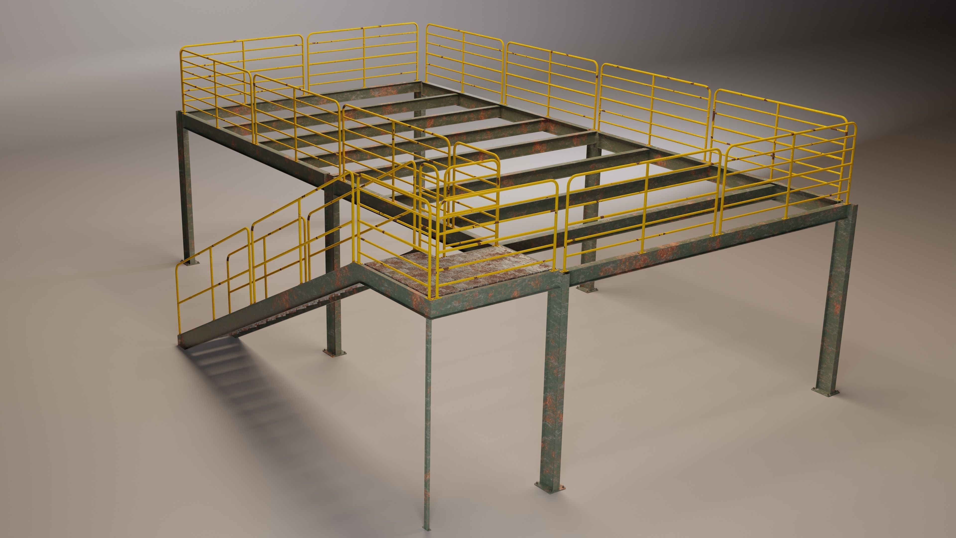 Steel Structural Mezzanine 3D model | CGTrader
