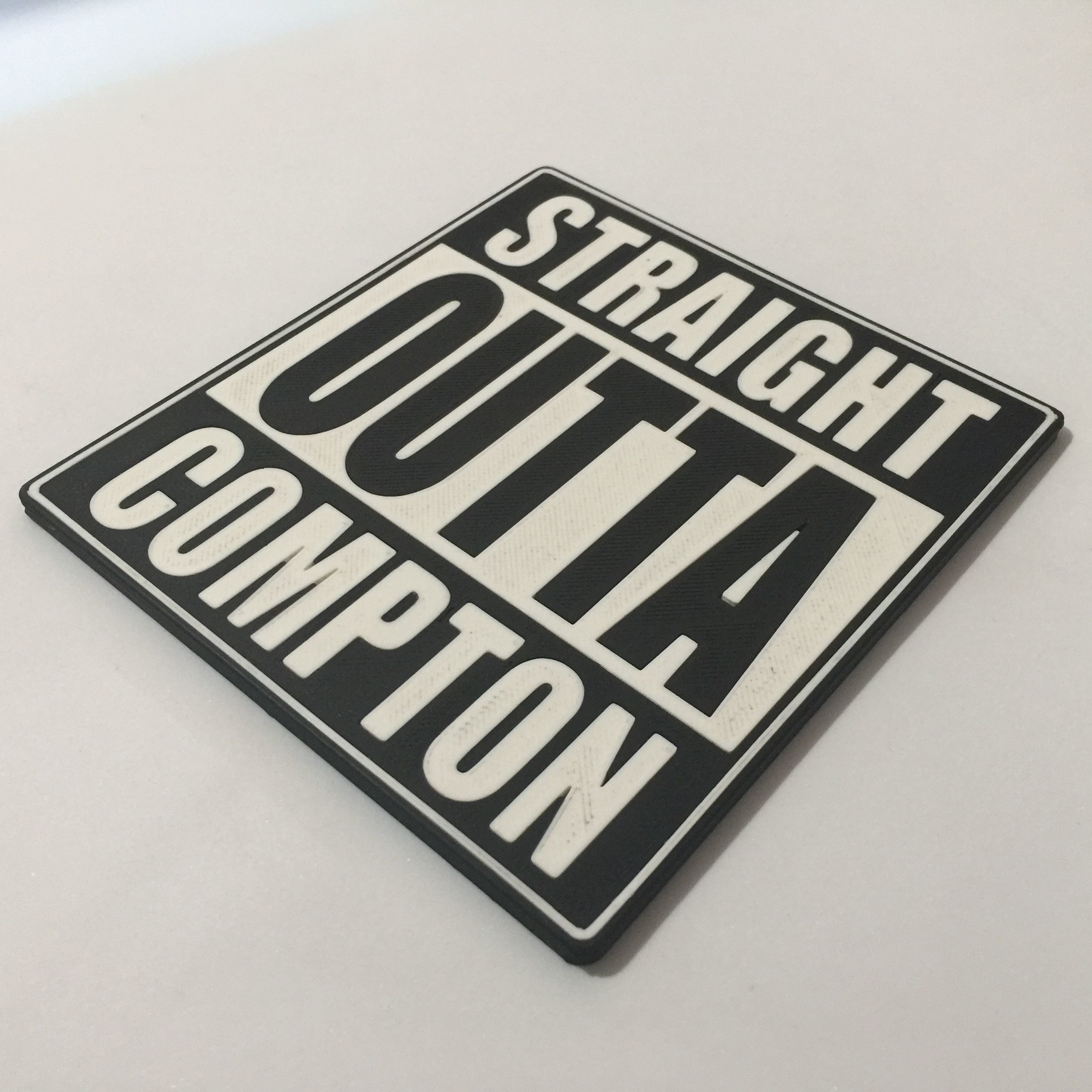 Straight Outta Compton logo Coaster free 3D model 3D printable CGTrader