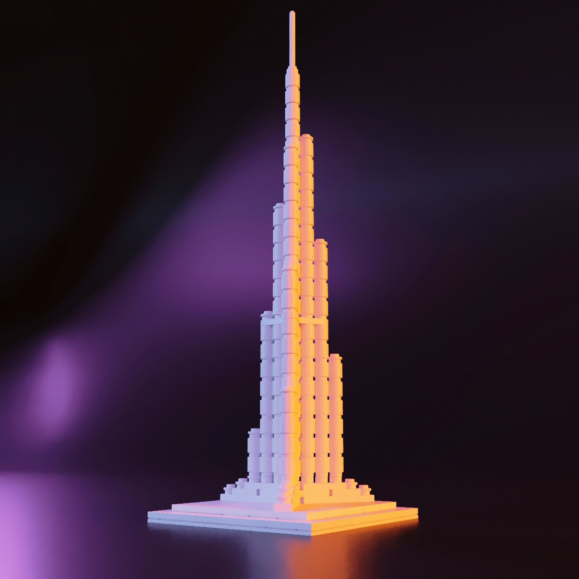 Lego Burj Khalifa 3D model 3D printable | CGTrader