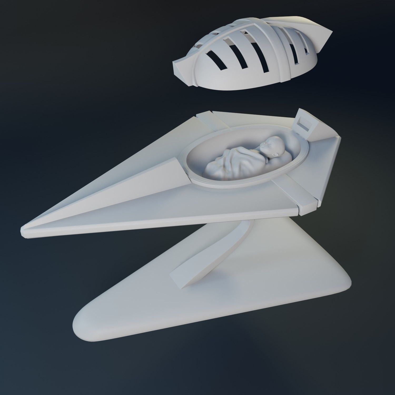 Baby Kal-El in his rocket 3D model 3D printable | CGTrader