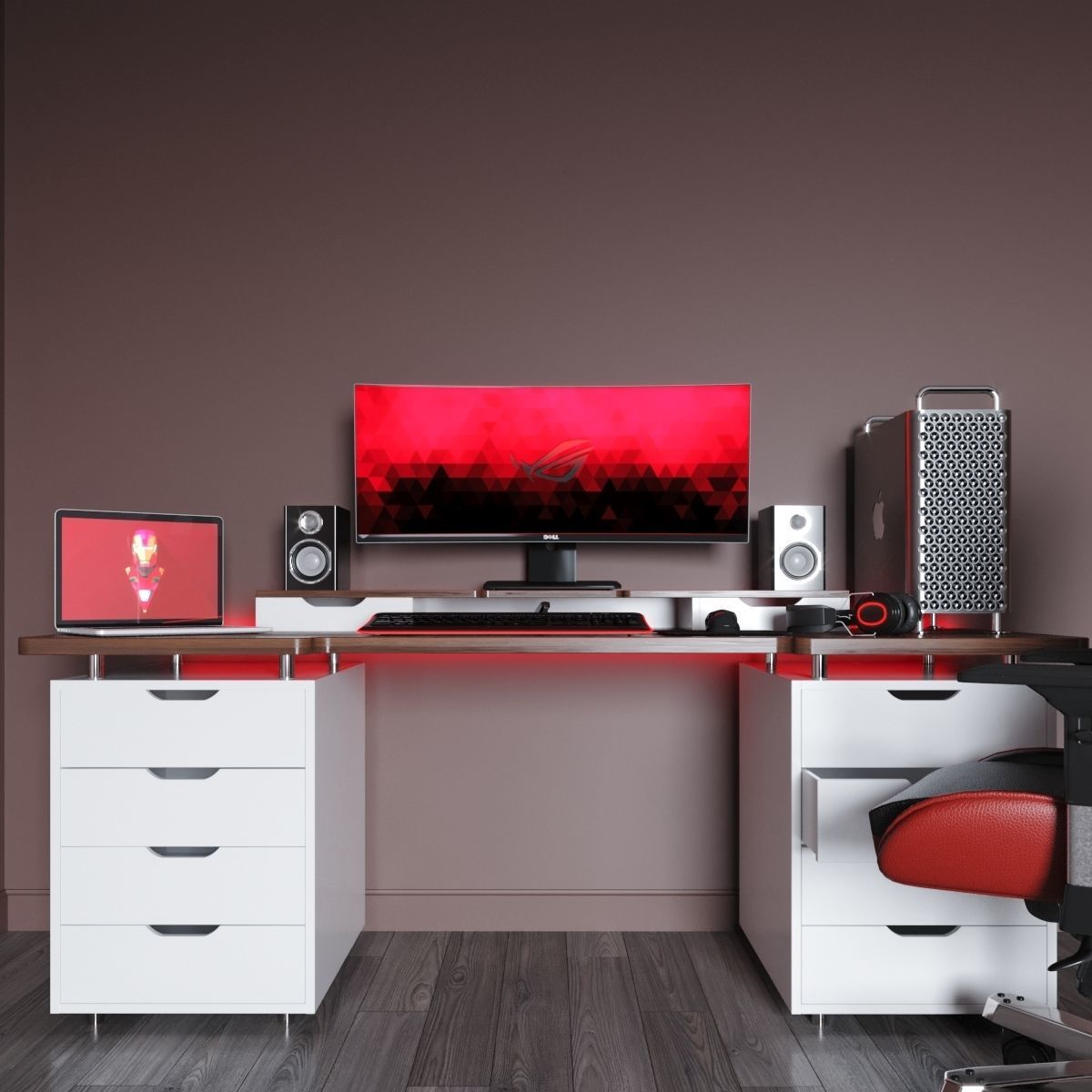 Gaming set best desks free 3D model CGTrader