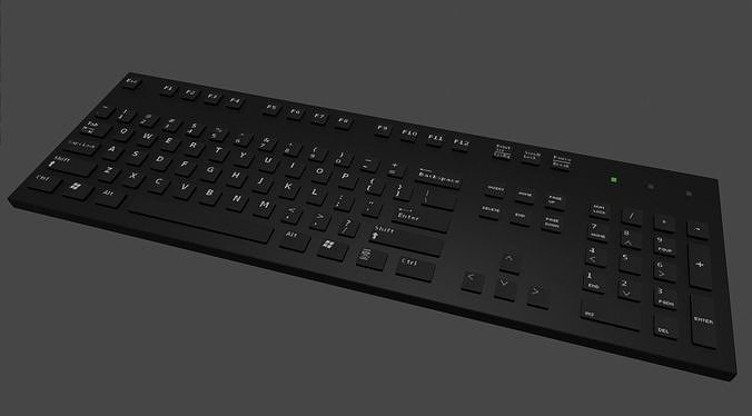 3D model Simple Slim Desktop Keyboard VR / AR / low-poly | CGTrader