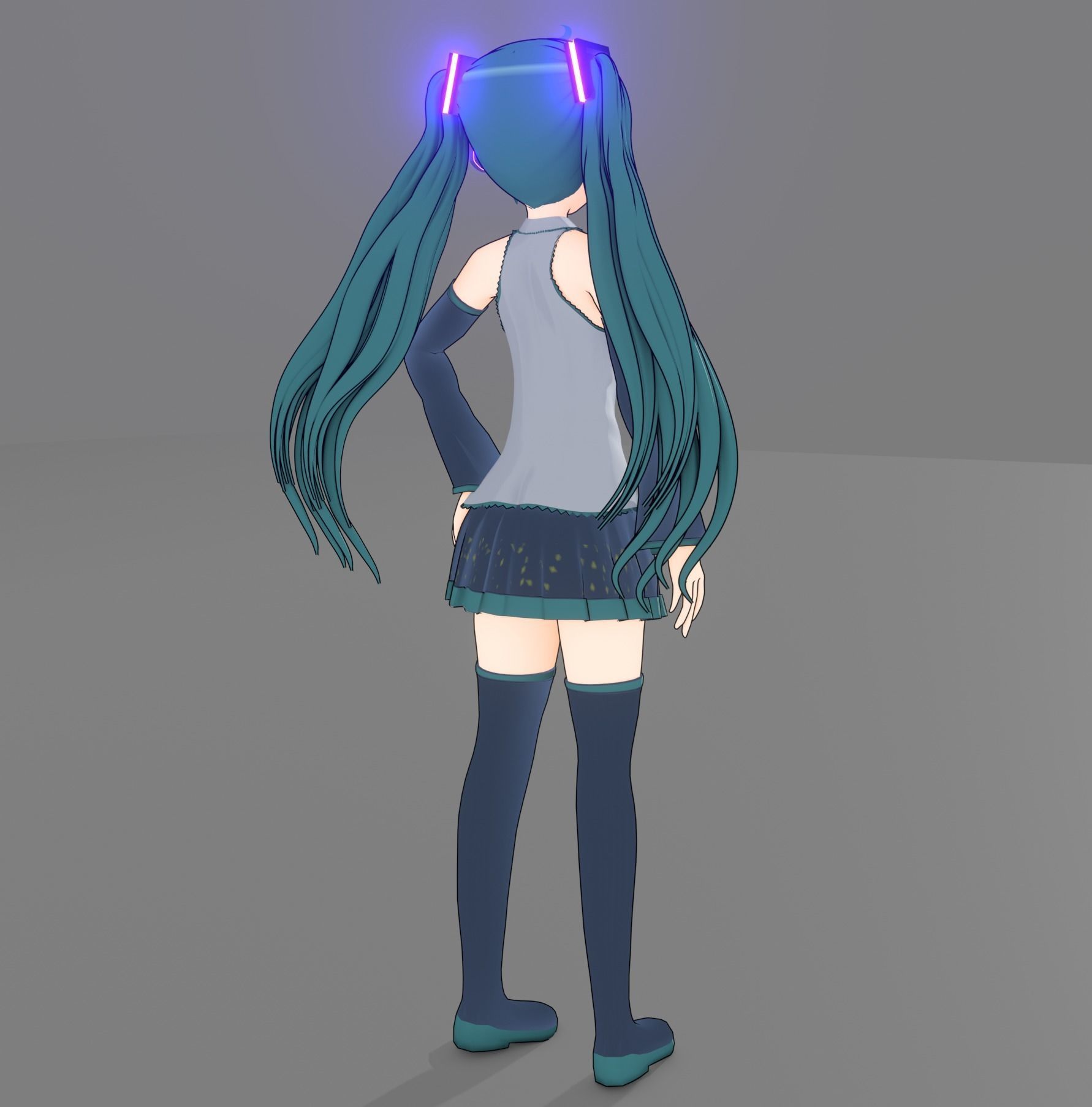 Hatsune miku 3D model rigged | CGTrader