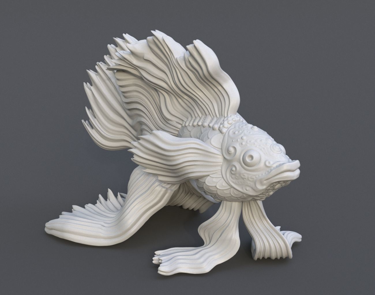 Goldfish Statue 220602 3D model 3D printable CGTrader