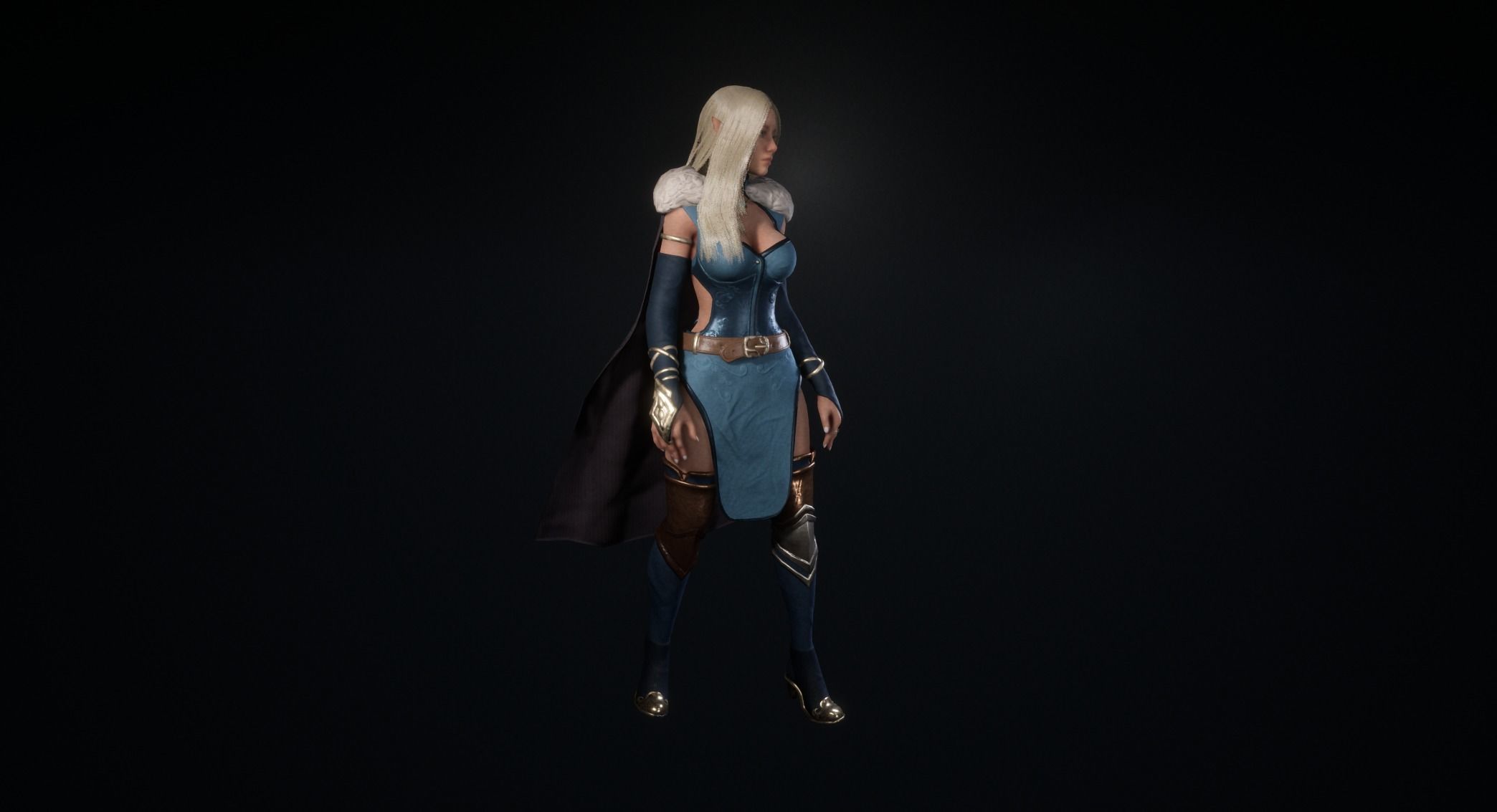 3D model Elven Ranger - Game Ready Character for Unreal Engine VR / AR ...