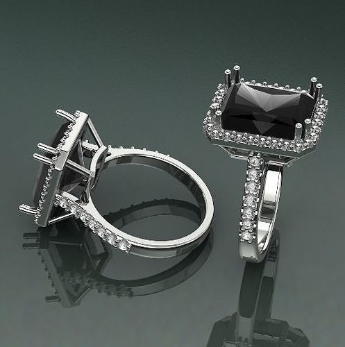 Stone Rings Model Radiant Stone Ring Model 1530 3D model 3D printable | CGTrader