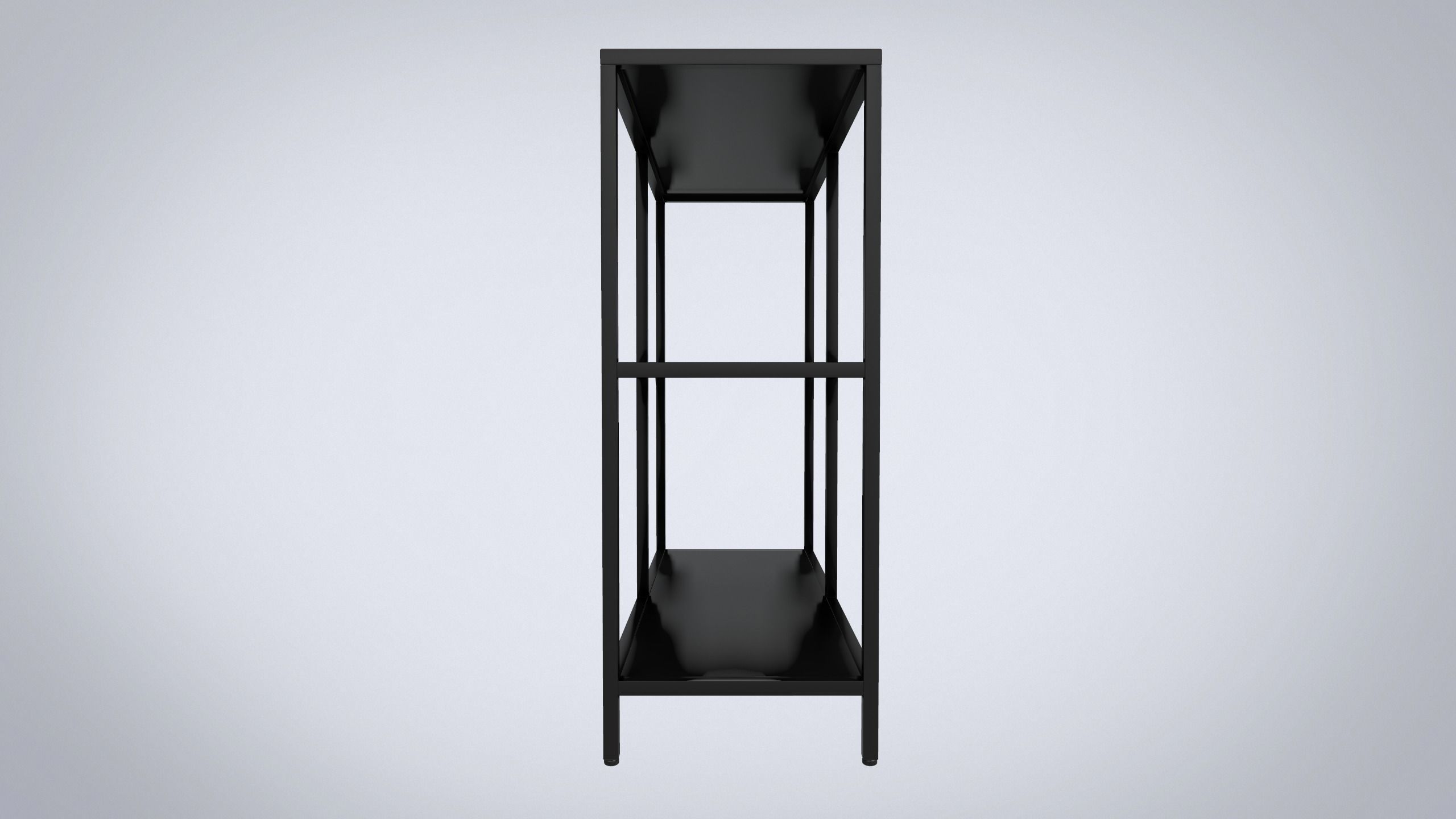 3D model IKEA shelving unit VITTSJO black metal with glass VR / AR