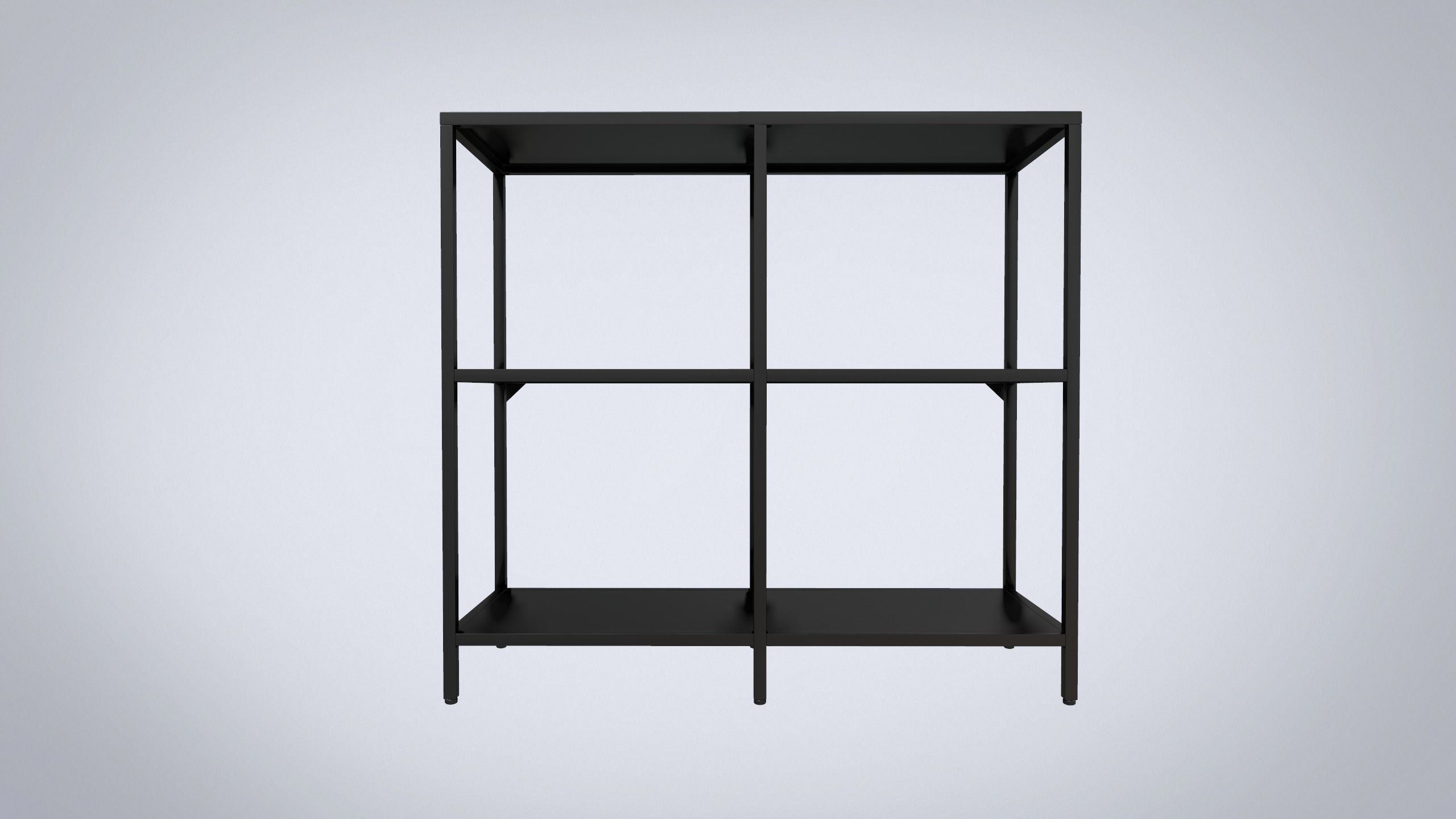 3D model IKEA shelving unit VITTSJO black metal with glass VR / AR
