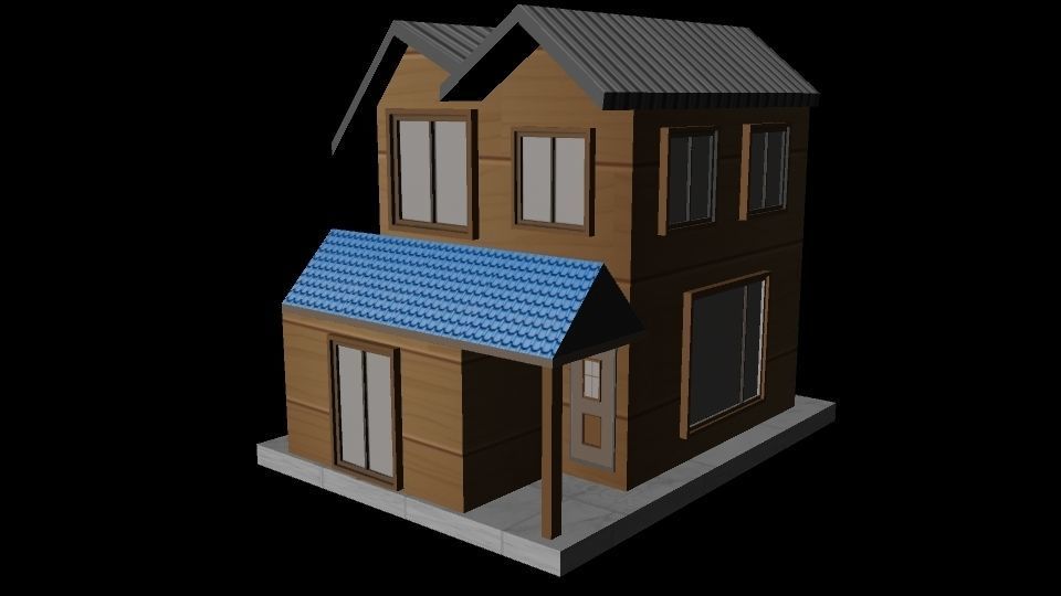3D model wood house VR / AR / low-poly | CGTrader