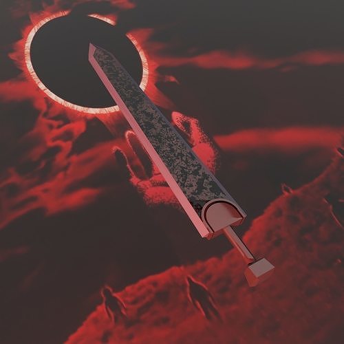 Guts Dragon Slayer Sword 3D Model free VR / AR / low-poly 3D model