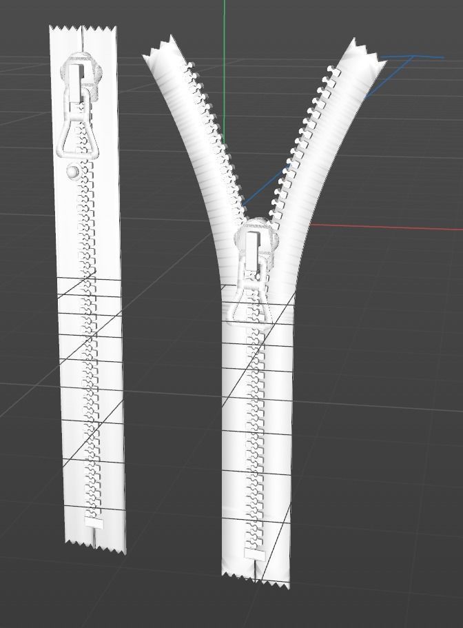 zipper with two parts free 3D model CGTrader