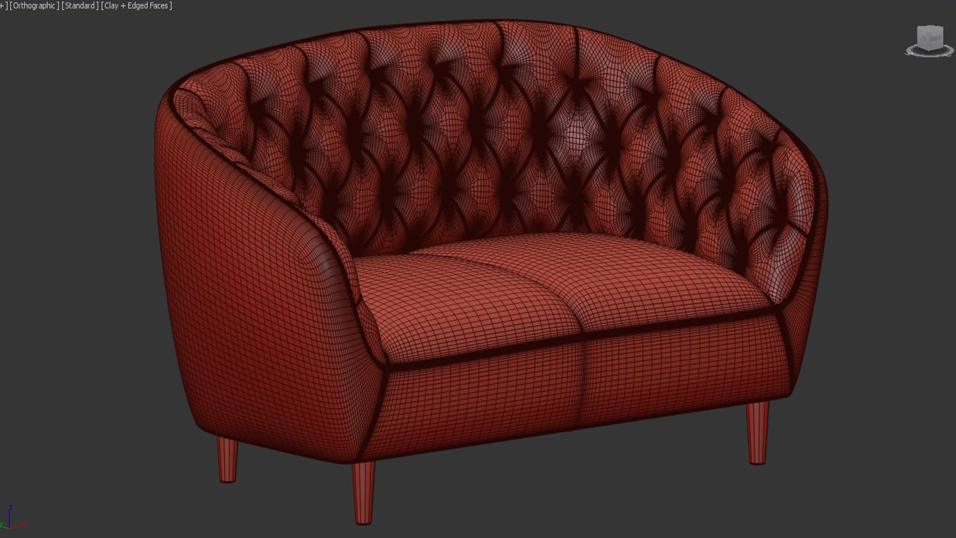 Ria Vic green 2 seater quilted sofa Actona 3D model | CGTrader