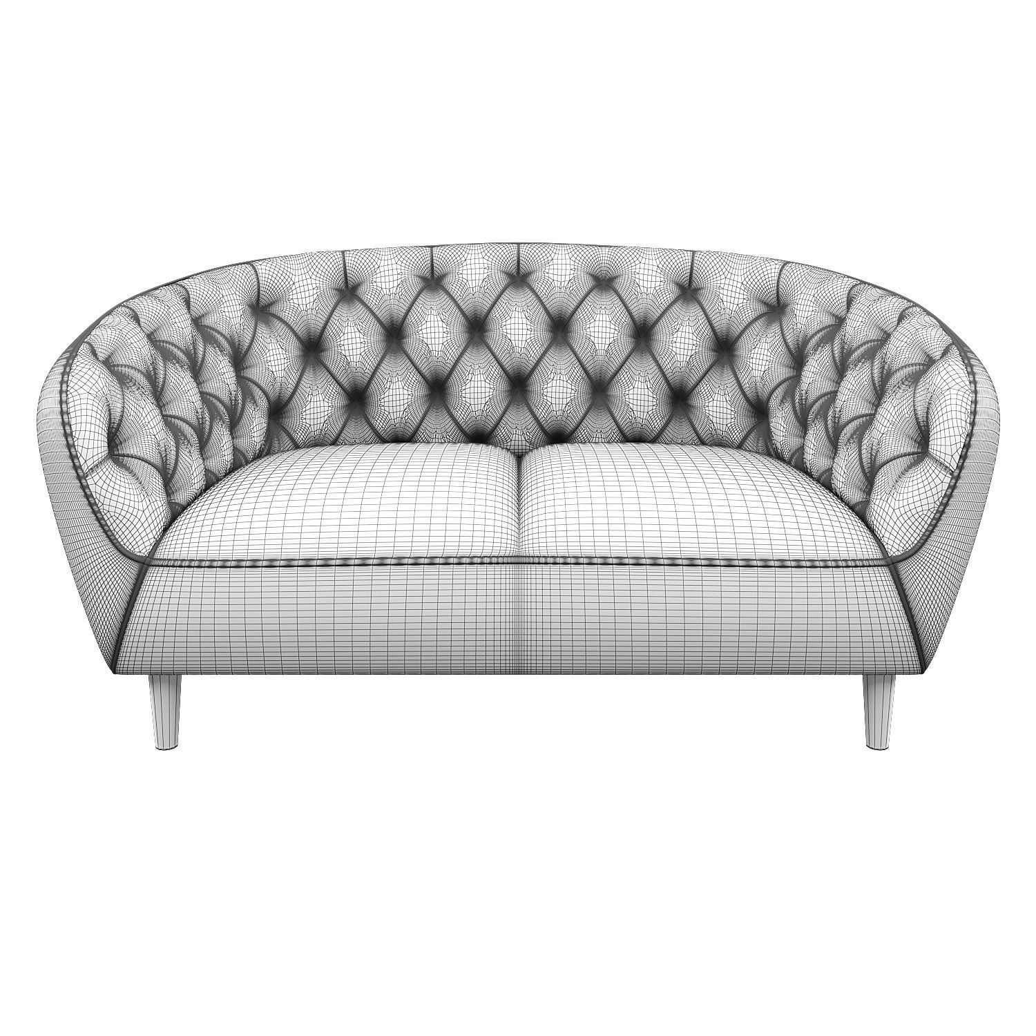 Ria Vic green 2 seater quilted sofa Actona 3D model | CGTrader