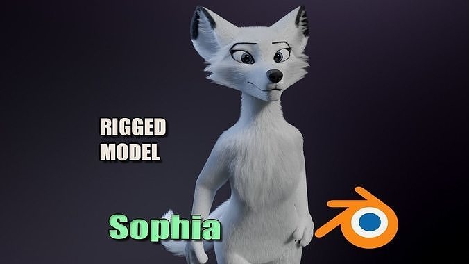 Sophia Anthro Arctic Fox 3D model rigged | CGTrader