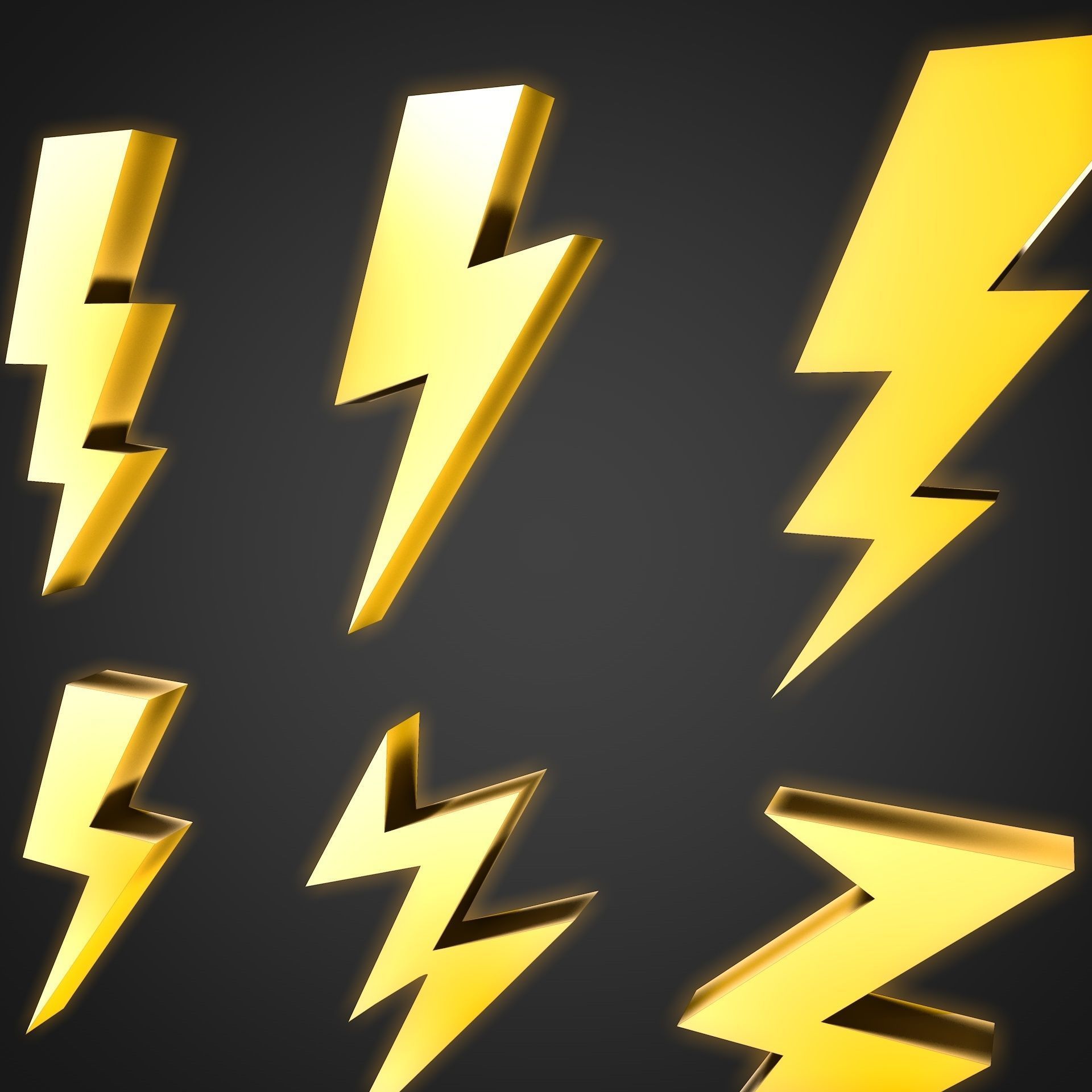 3D model Lightning Bolt Icon Thunderbolt Emoji 3D Collection VR / AR