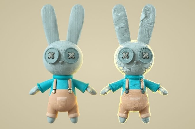 3D model cartoon rabbit clay rabbit VR / AR / low-poly | CGTrader