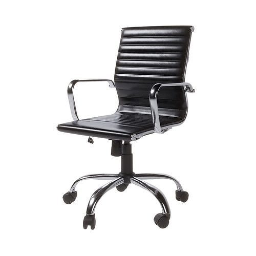 Homebase Dave Office Chair Black Faux Leather 3D model CGTrader