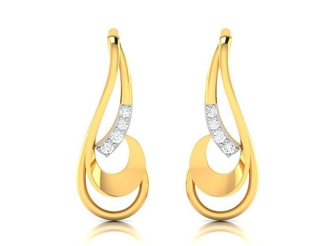 Women Earring 3dm STL OBJ FBX Render Details