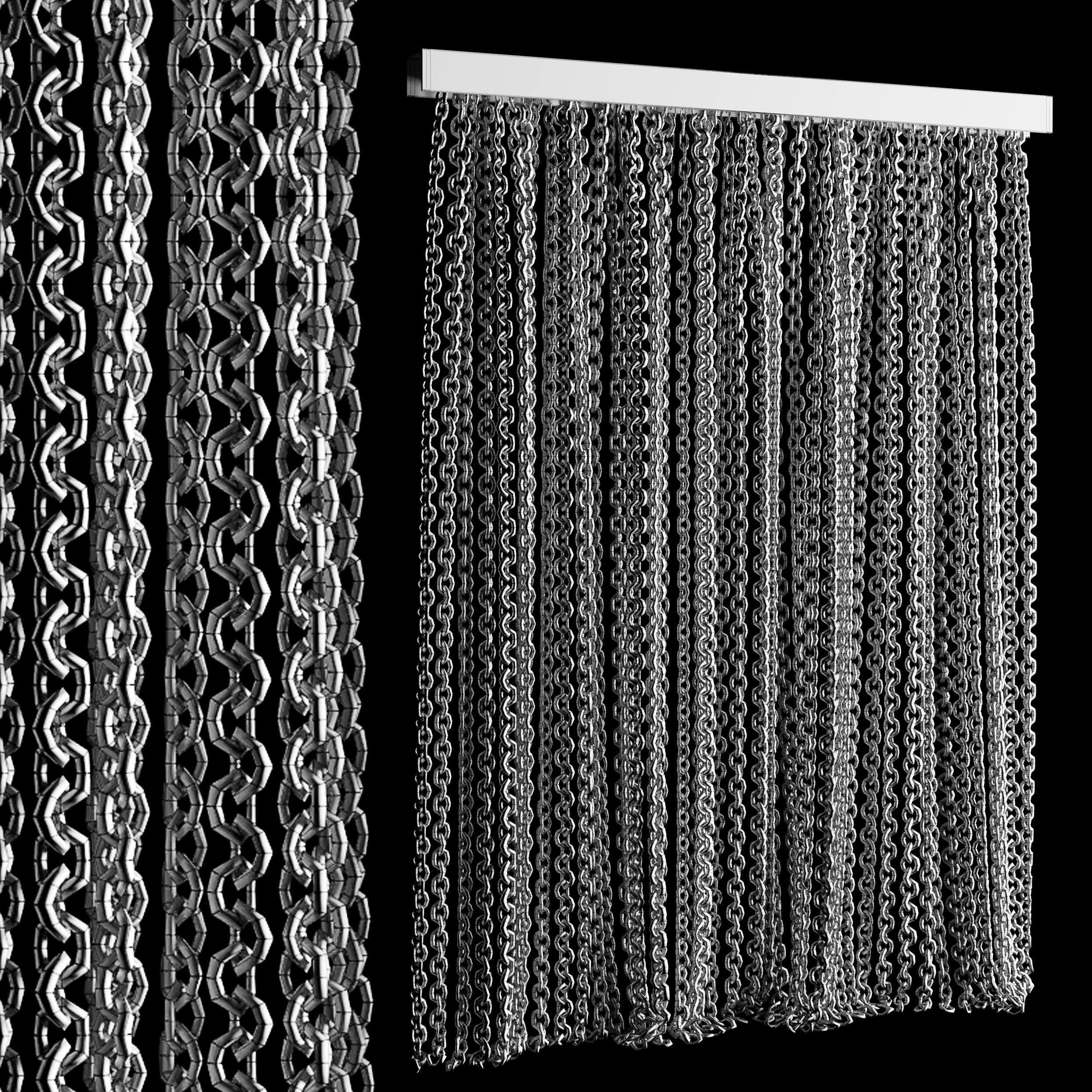 metal chain curtain 3D model CGTrader