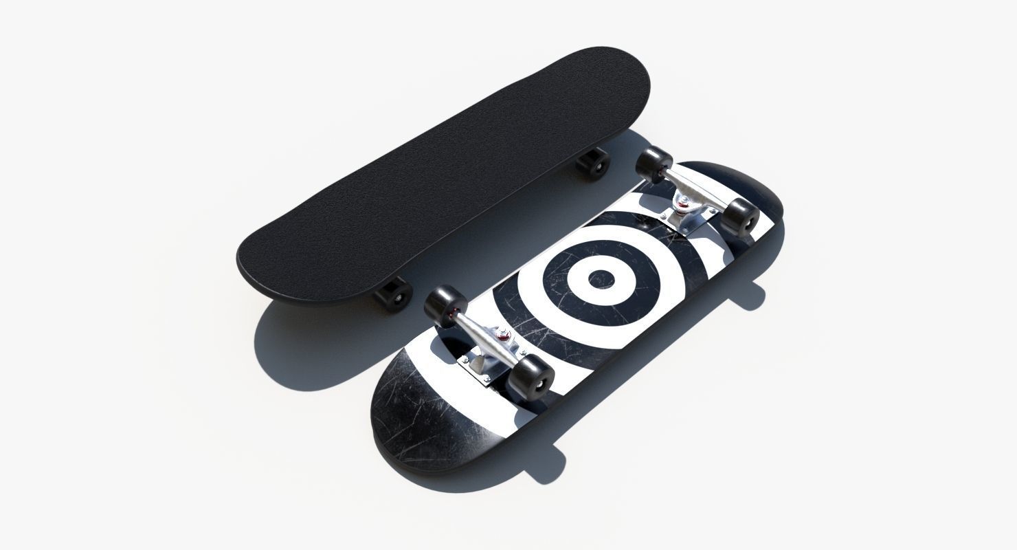 Standard skateboard2 version two skateboards 3D model CGTrader