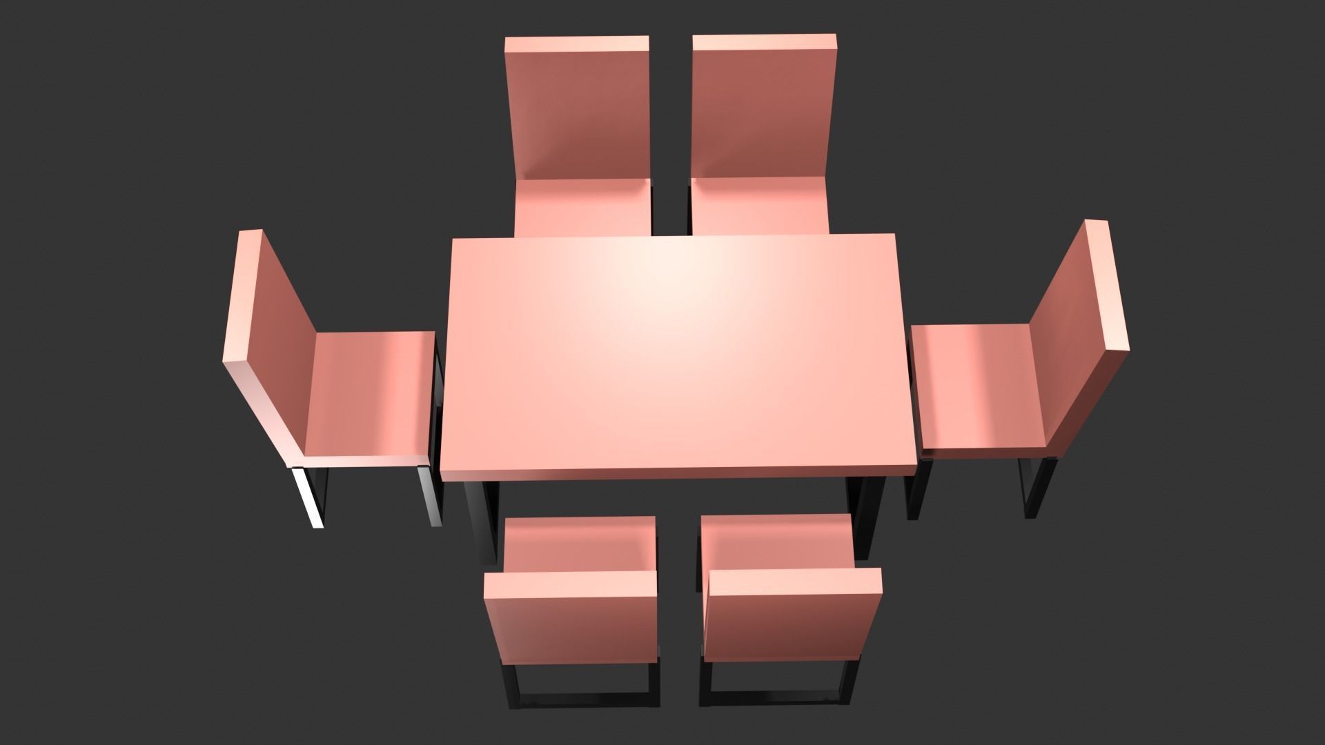 Table and Chairs with Square Leg Design 3D model CGTrader