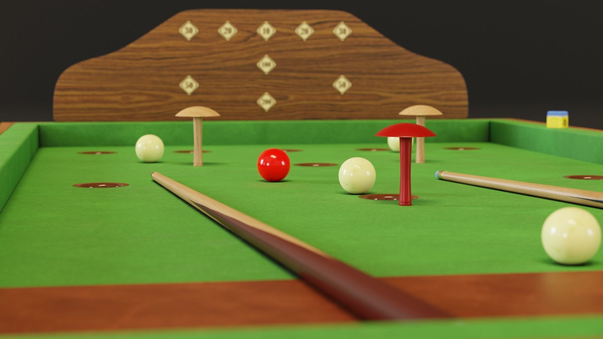 1930s Jelkes Bar Billiards Table 3D model CGTrader