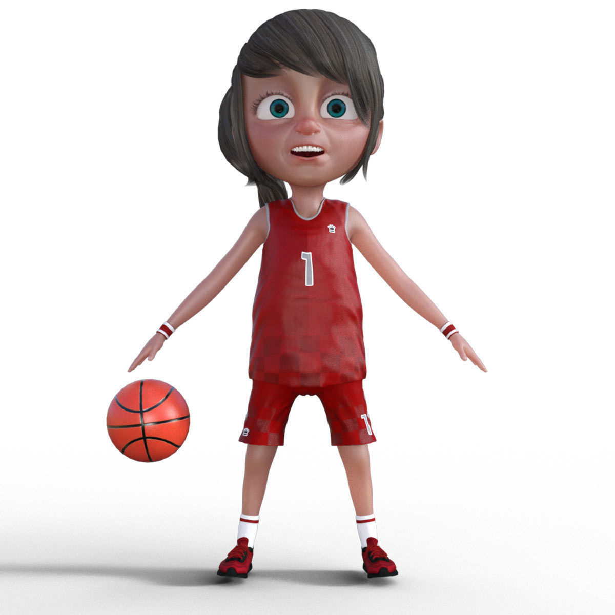 3D Cartoon Basketball Player Girl 3D model CGTrader