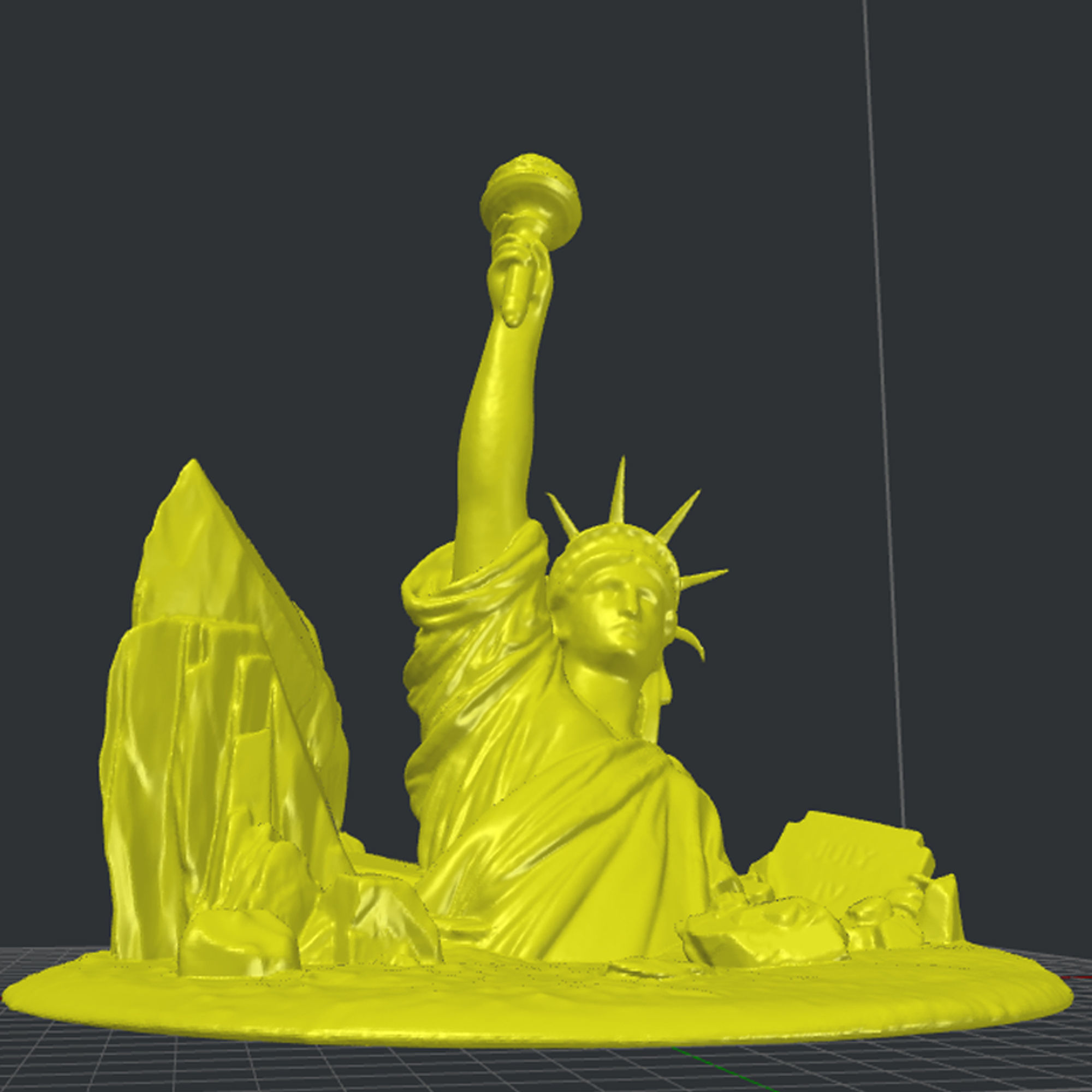 Statue of Liberty from of the Apes 3D Print STL Model 3D model