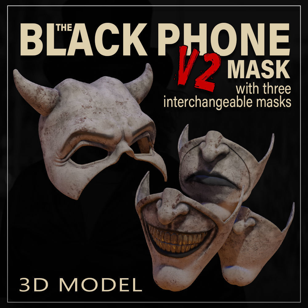 The Black Phone Mask V2 3D model 3D printable CGTrader