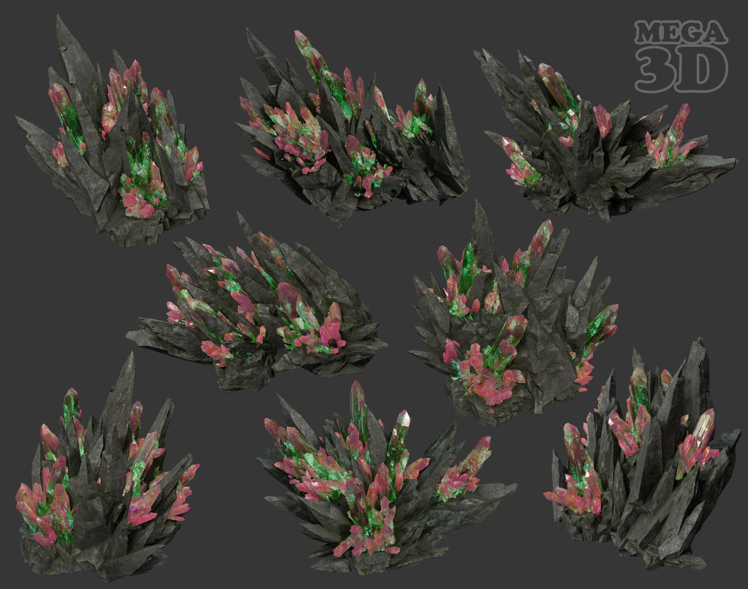 3D model Spiky Mine Rock Mineral 220630 - Ultra HD 16K Textures VR / AR ...