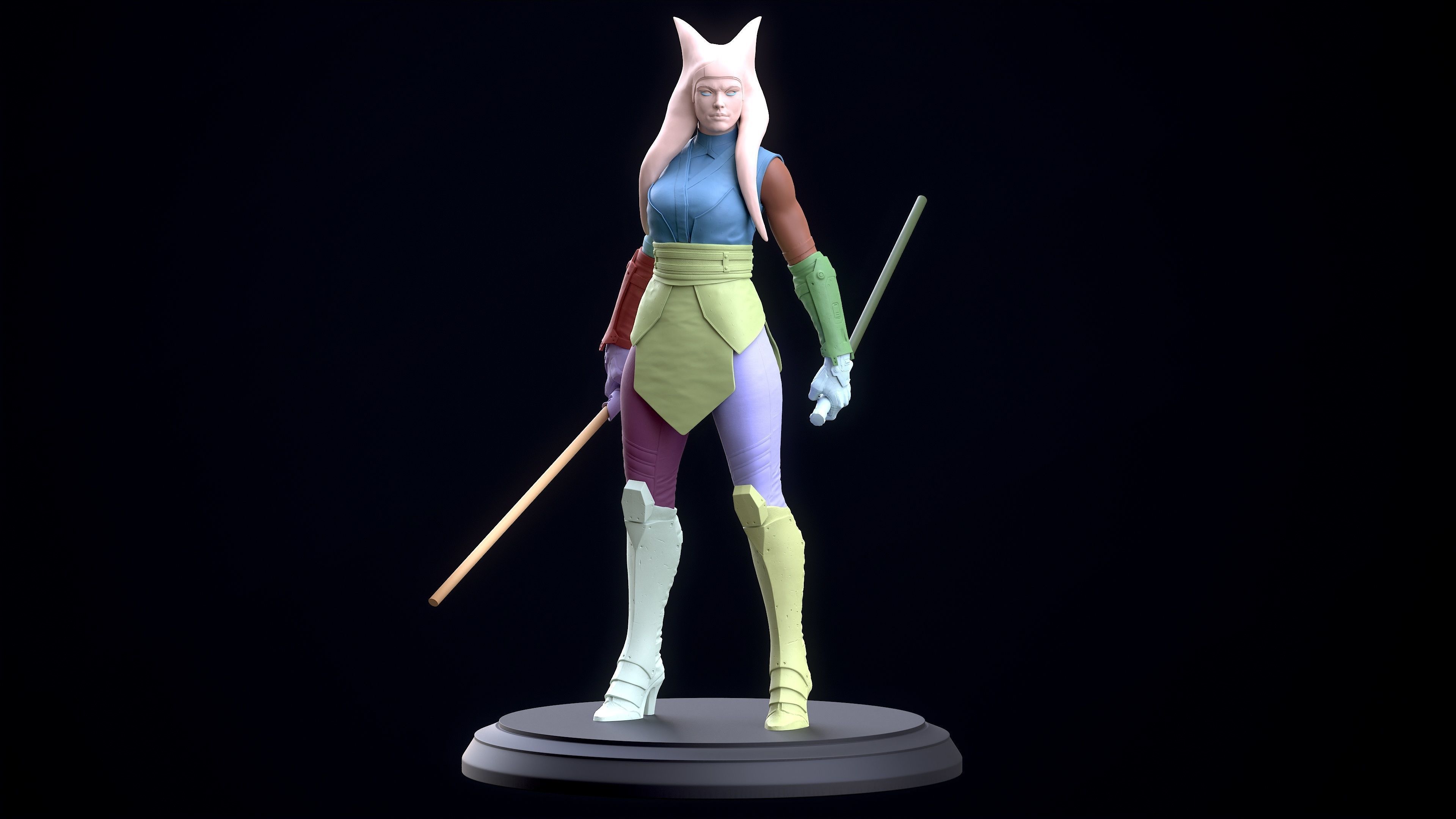 Togruta jedi Ahsoka Tano style 3D model 3D printable CGTrader