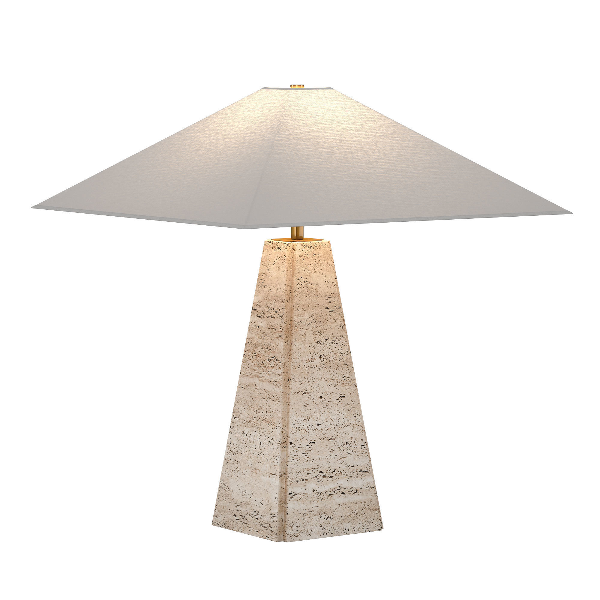 OBELISK TRAVERTINE TABLE LAMP 3D model CGTrader