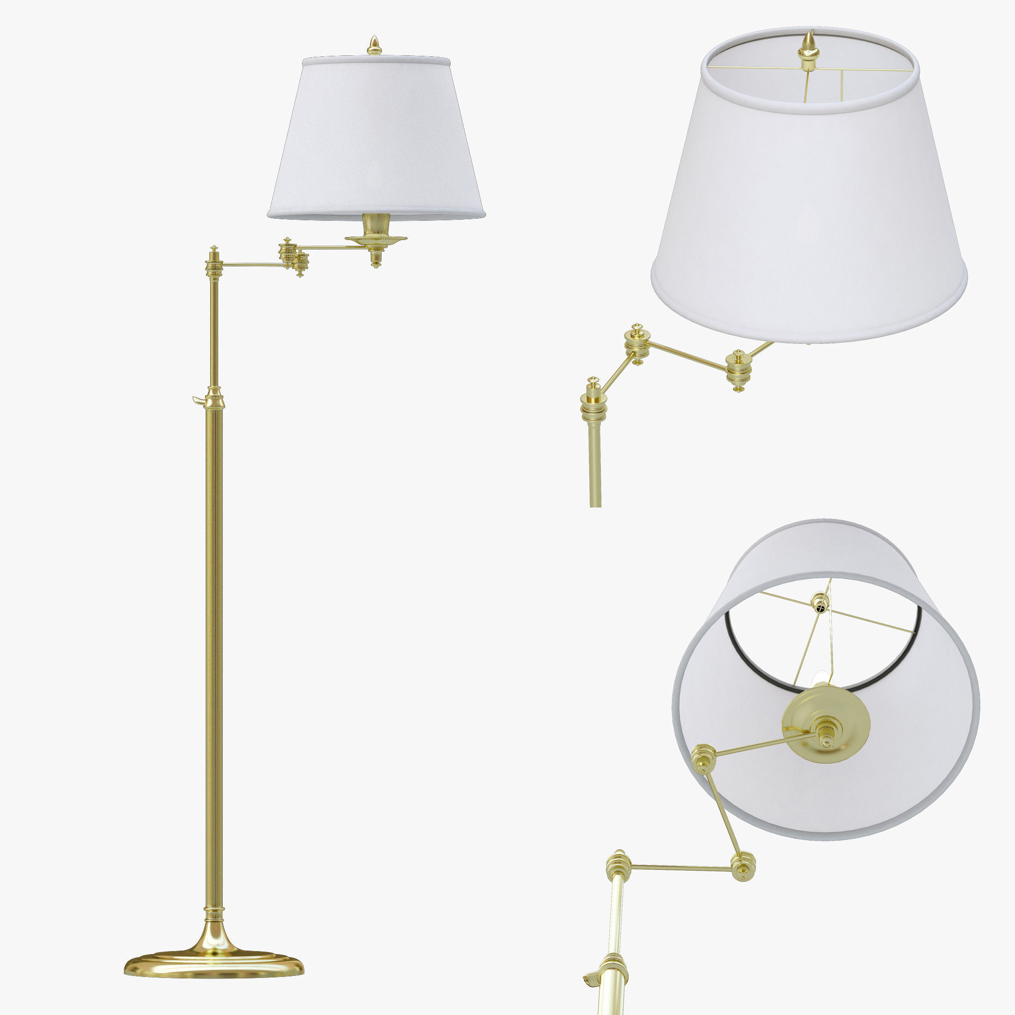 Visual Comfort Studio 1 Light Swing Arm Floor Lamp 3d Model