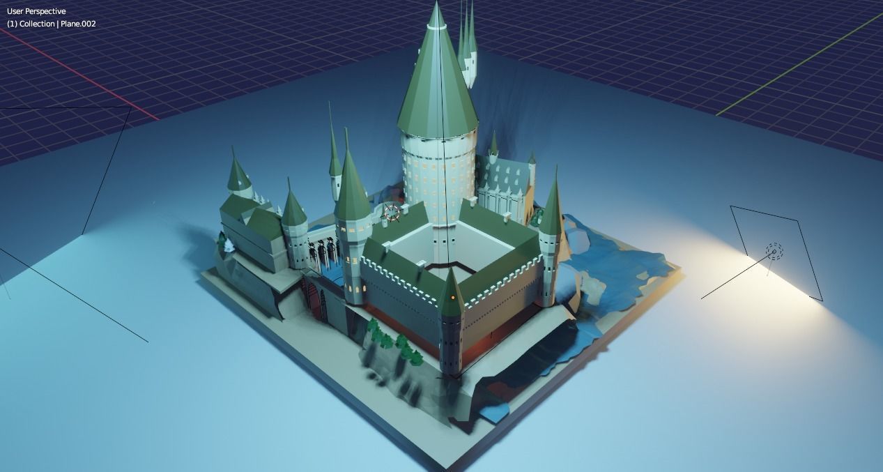 3D model HOGWARTS SCHOOL OF WITCHCRAFT AND WIZARDRY VR / AR / low-poly ...