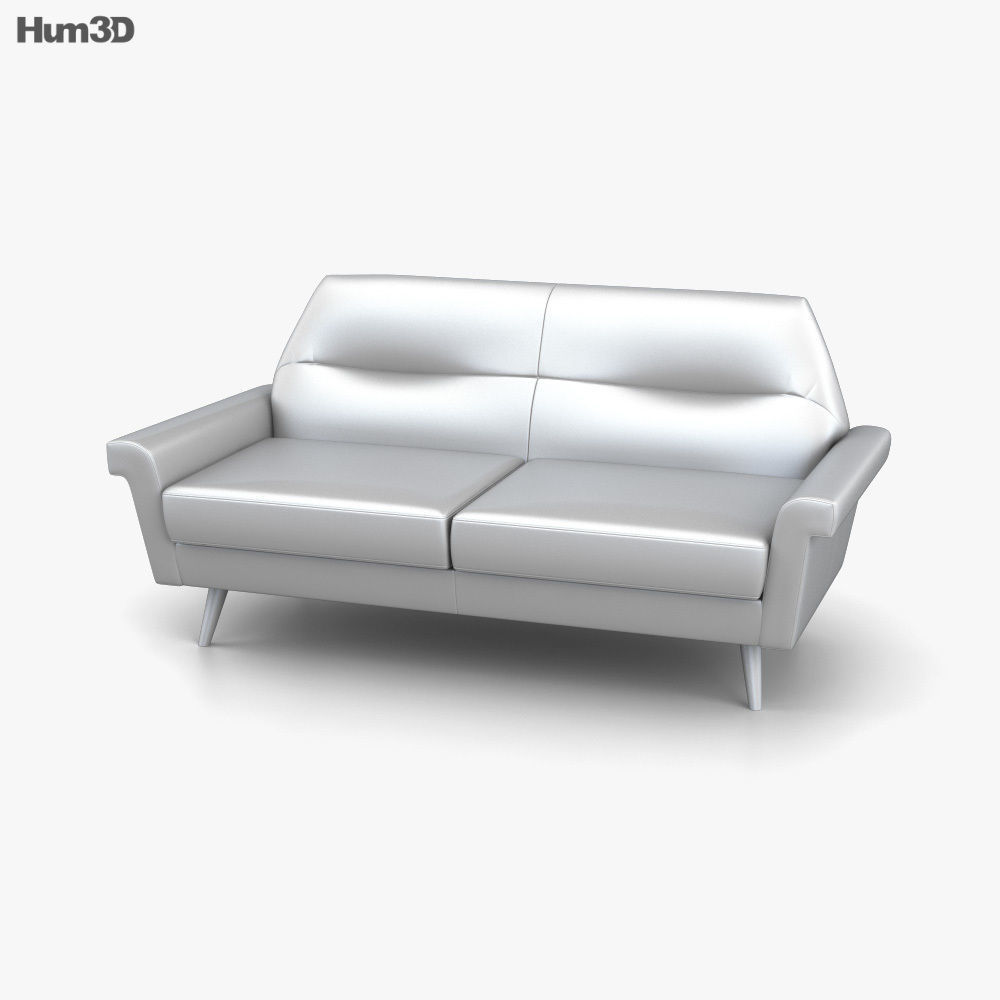 West Elm Denmark Leather sofa 3D model CGTrader