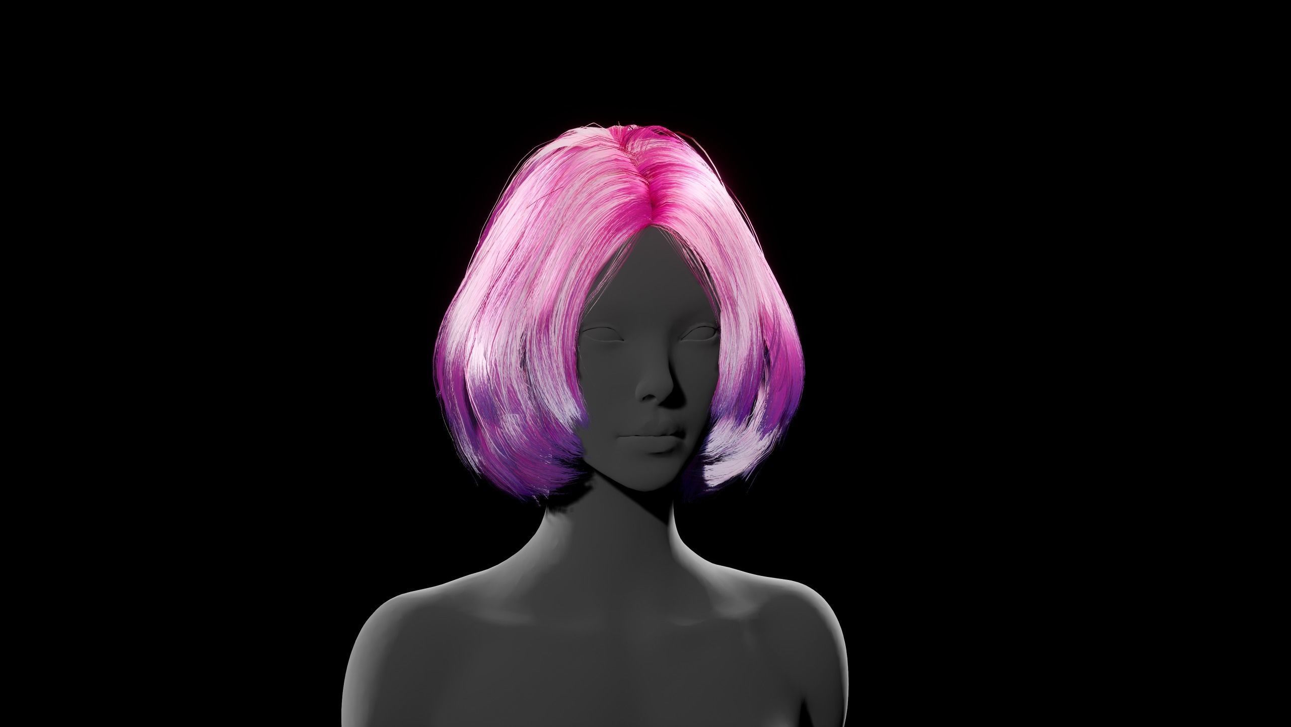 3D model Hairstyle PBR 11484Tris Rigging Skinning VR / AR / low-poly ...