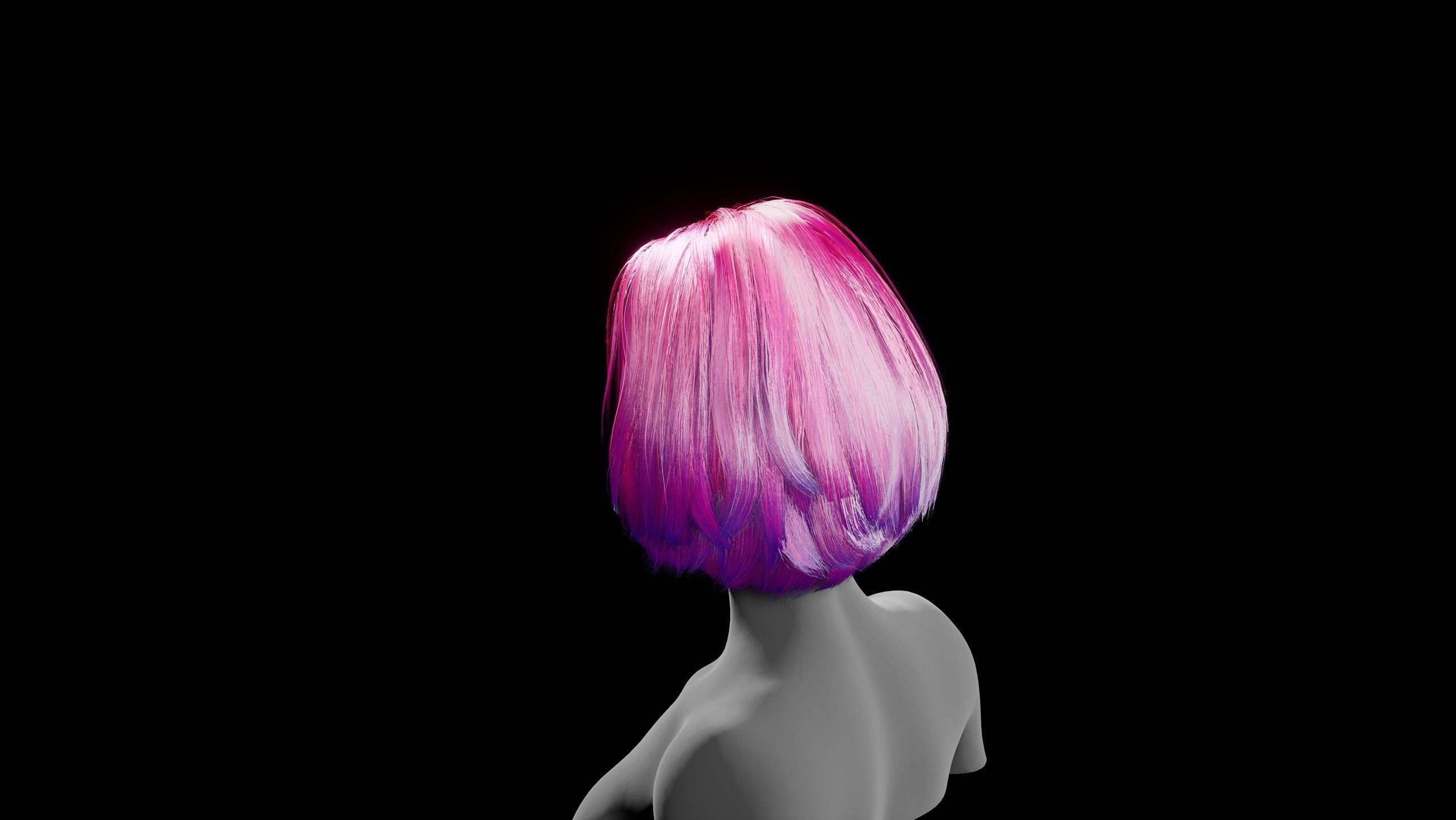 3D model Hairstyle PBR 11484Tris Rigging Skinning VR / AR / low-poly ...