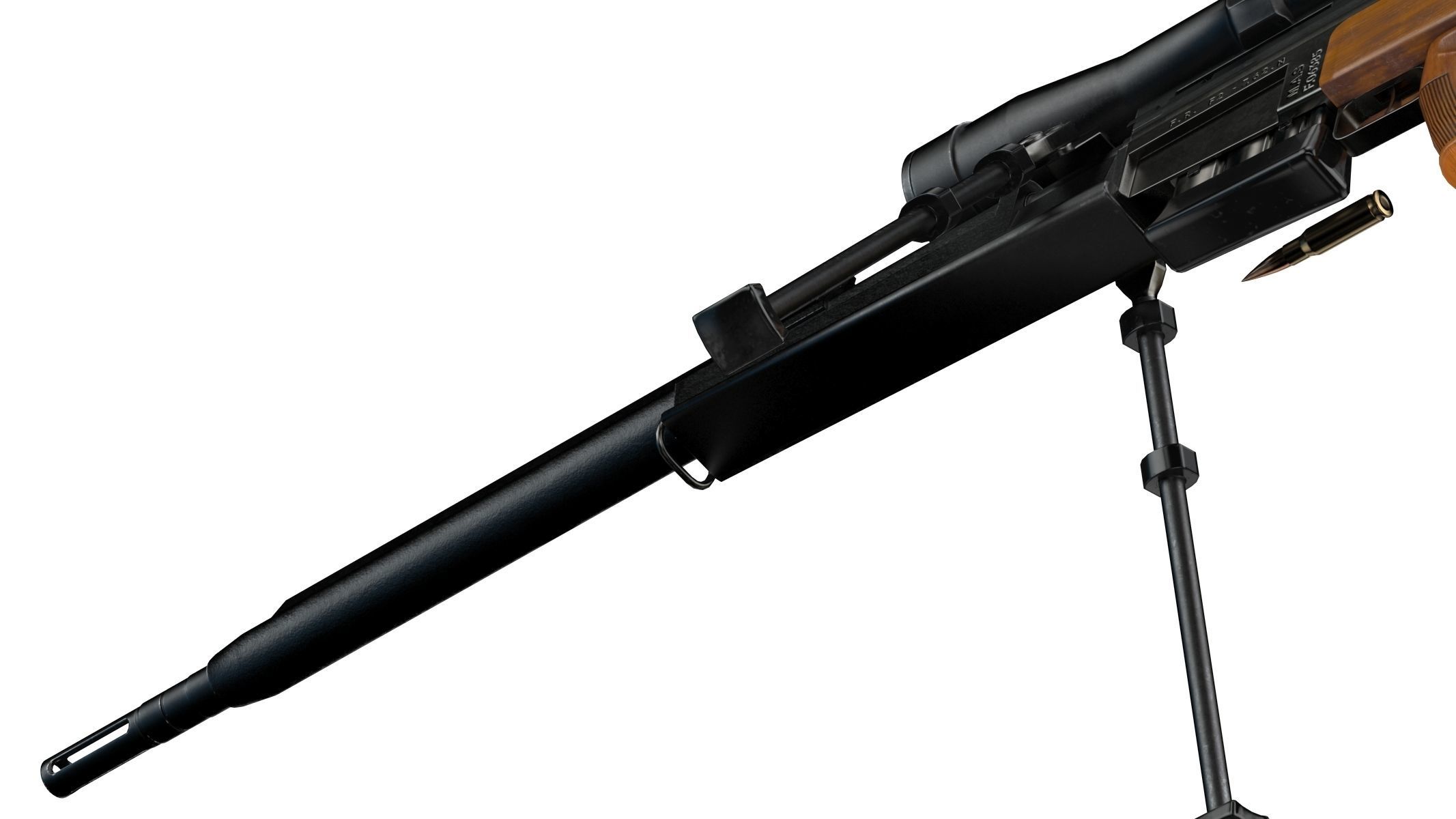 3D model FR F2 sniper Rifle Low Poly PBR Realistic VR / AR / low-poly ...