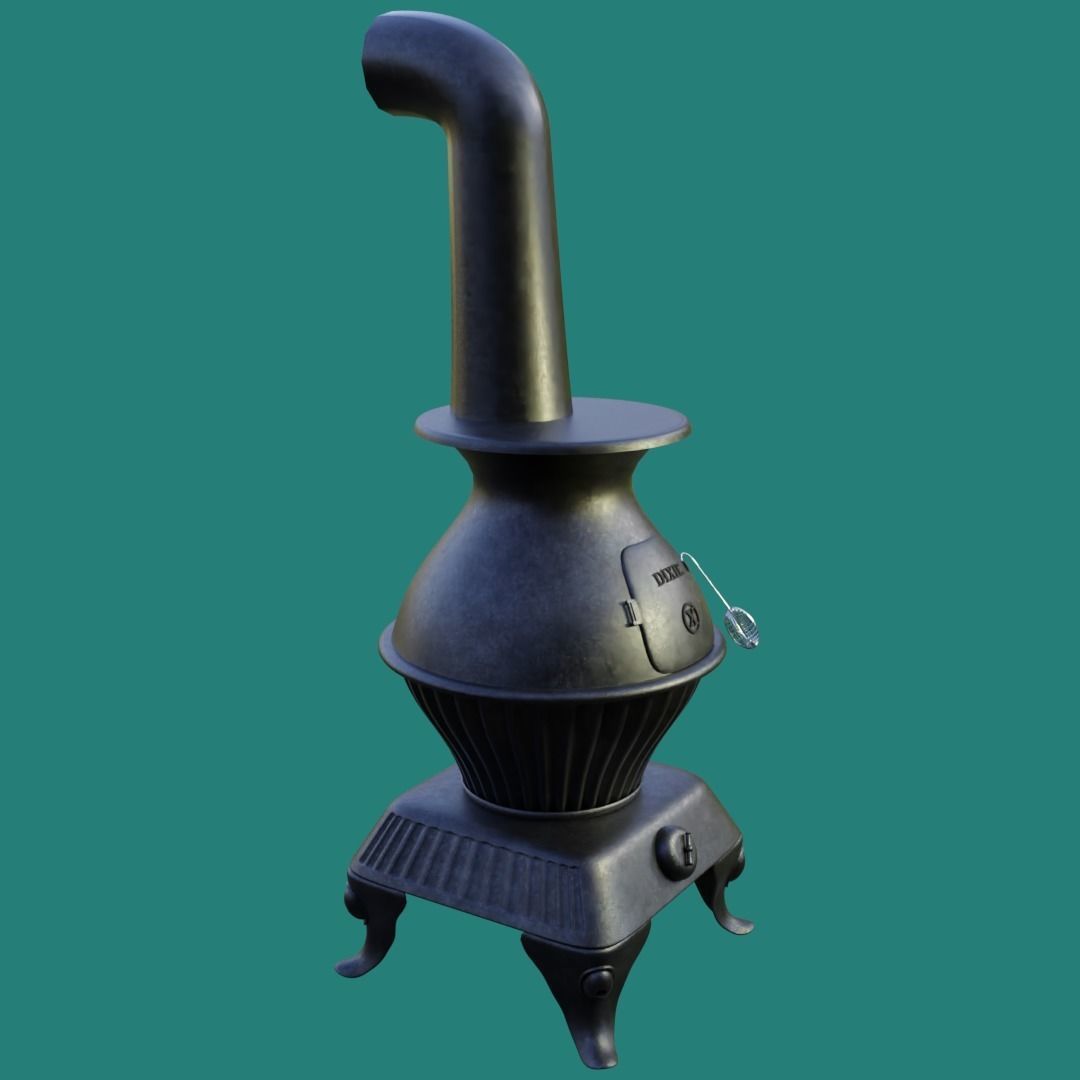 Potbelly wood burning stove 3D model | CGTrader