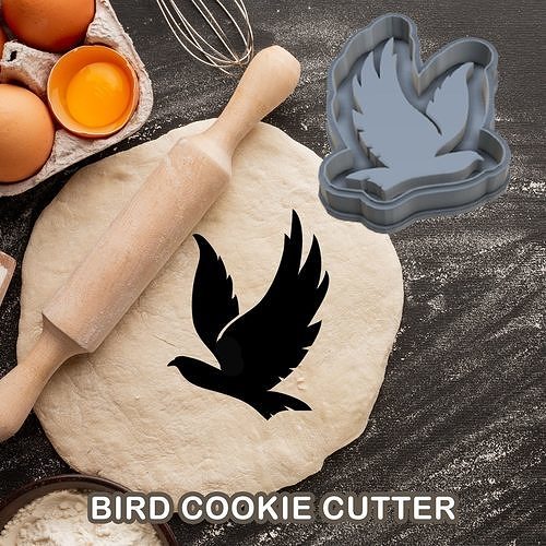 BIRD COOKIE CUTTER PASTRY DOUGH BISCUIT SUGAR FOOD 3D model 3D