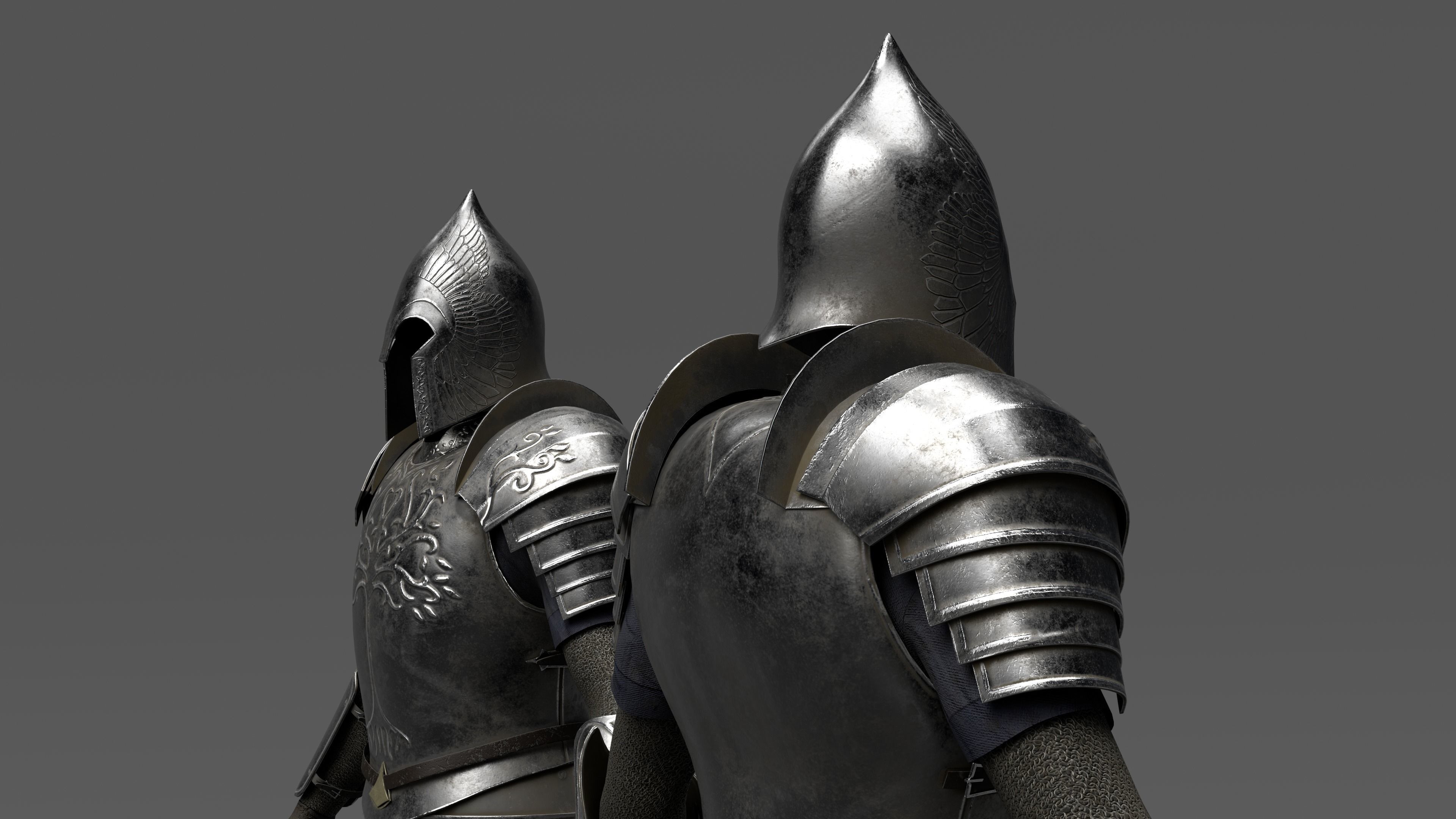 3D model Gondor Soldier Armor The Lord of the Rings VR / AR / low