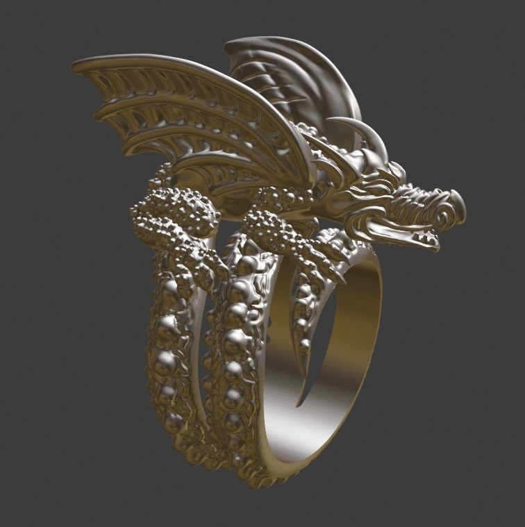Dragon Ring The Sorcerers Apprentice 3D model 3D printable CGTrader