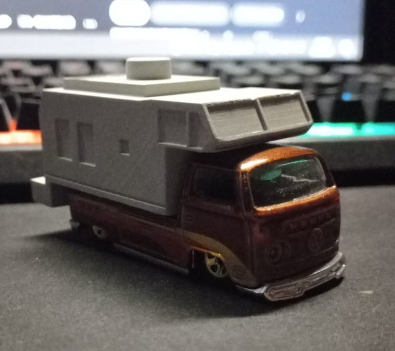 CAMPER HOT WHEELS 1 64 VOLKWAGEN VW T2 PICKUP RV 3D model 3D printable